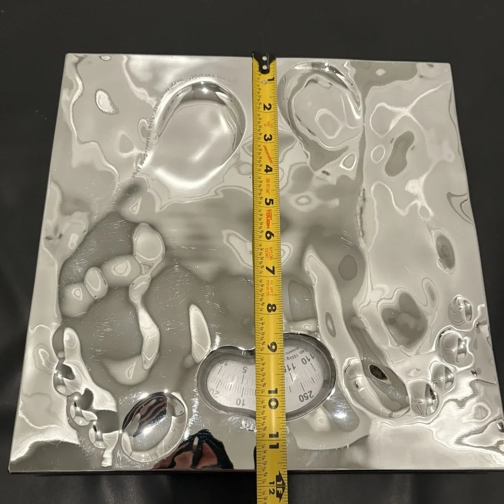 Vintage Gravita Vice Versa Chrome Molded Footprint Scale 90s Postmodern Design